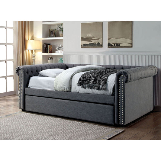 LEANNA Gray Full Daybed w/ Trundle, Gray FOA East