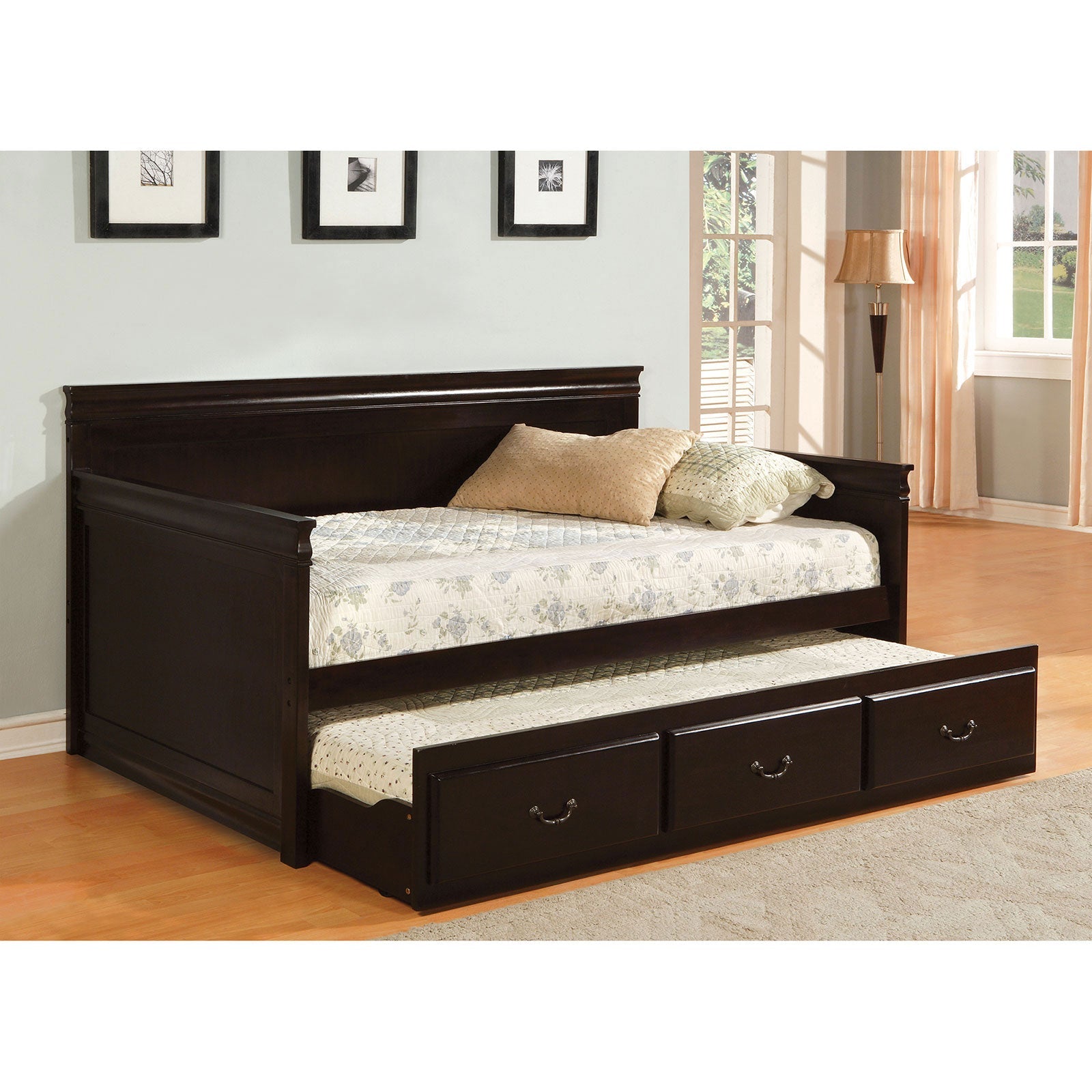 SAHARA Espresso Daybed w/ Twin Trundle, Espresso FOA East