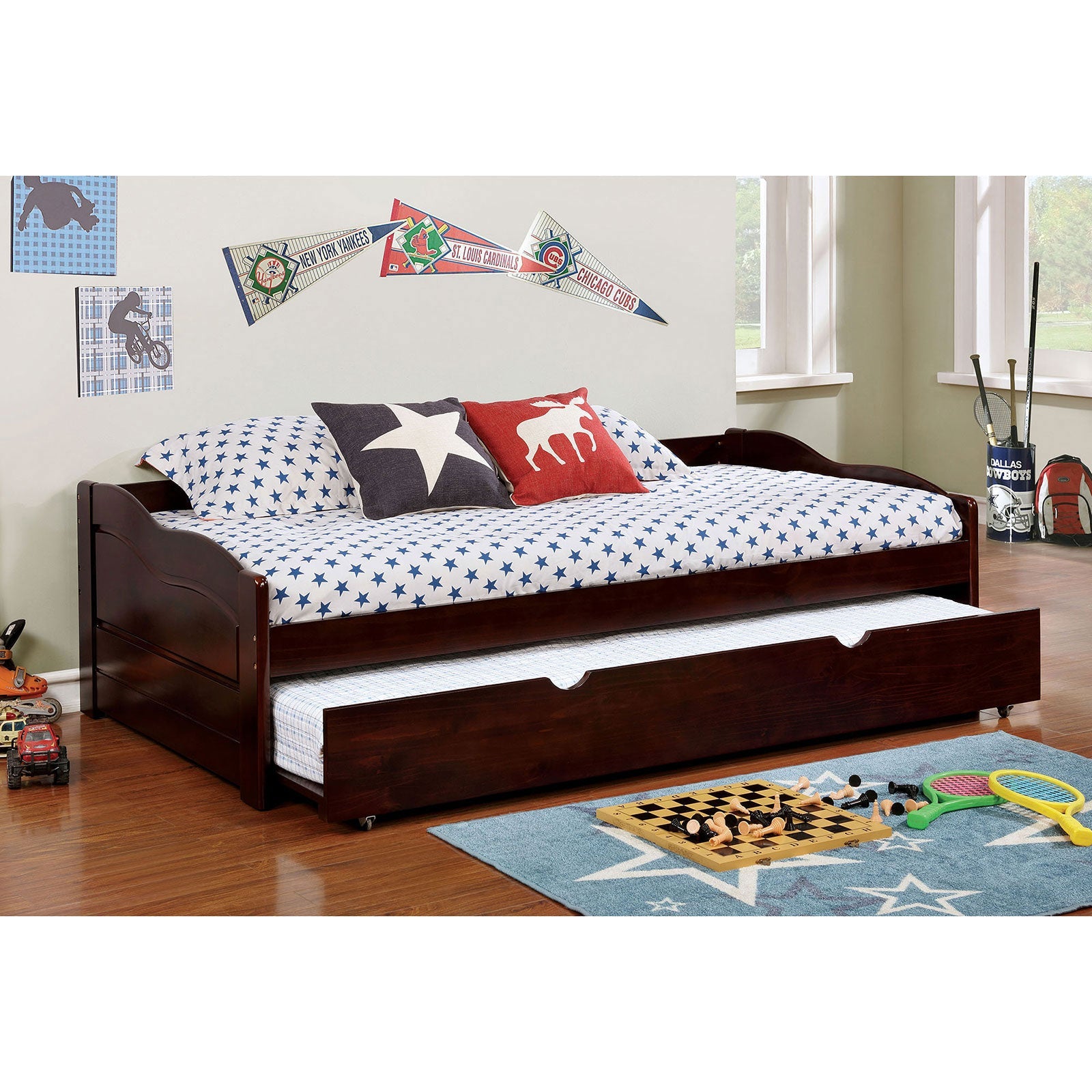 SUNSET Dark Walnut Daybed w/ Trundle, Espresso FOA East