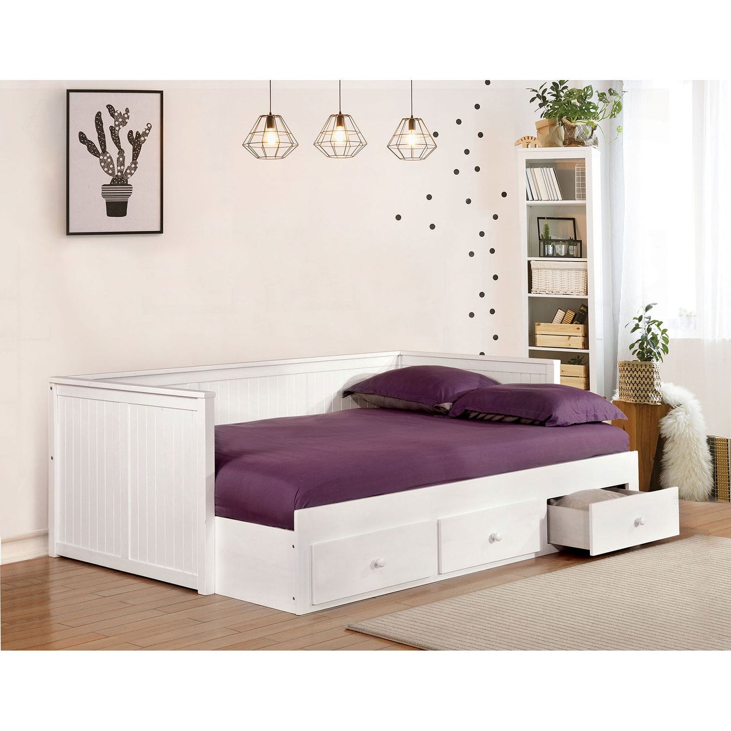 WOLFORD White Full Size Daybed, White FOA East