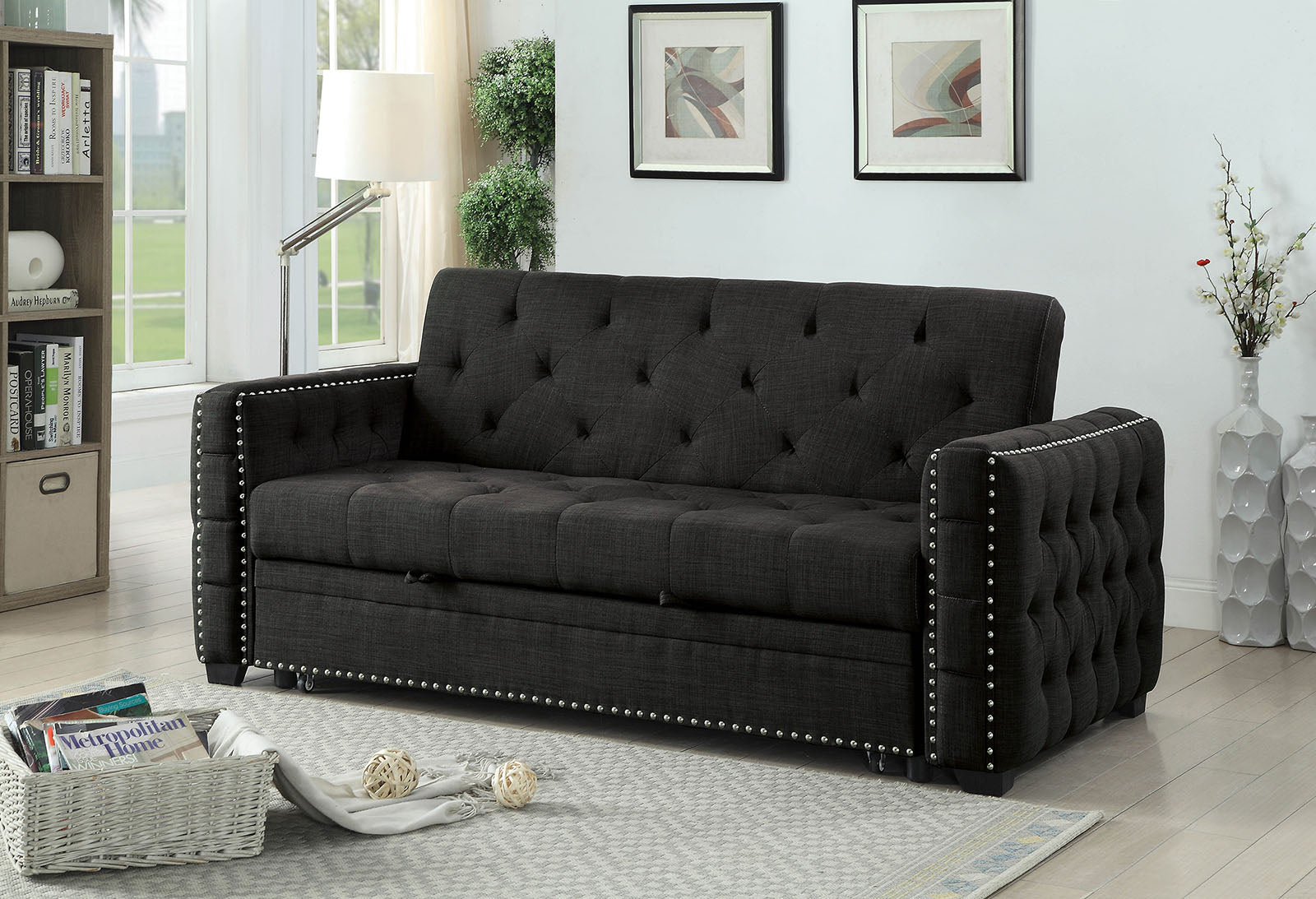 Iona Gray Futon Sofa FOA East