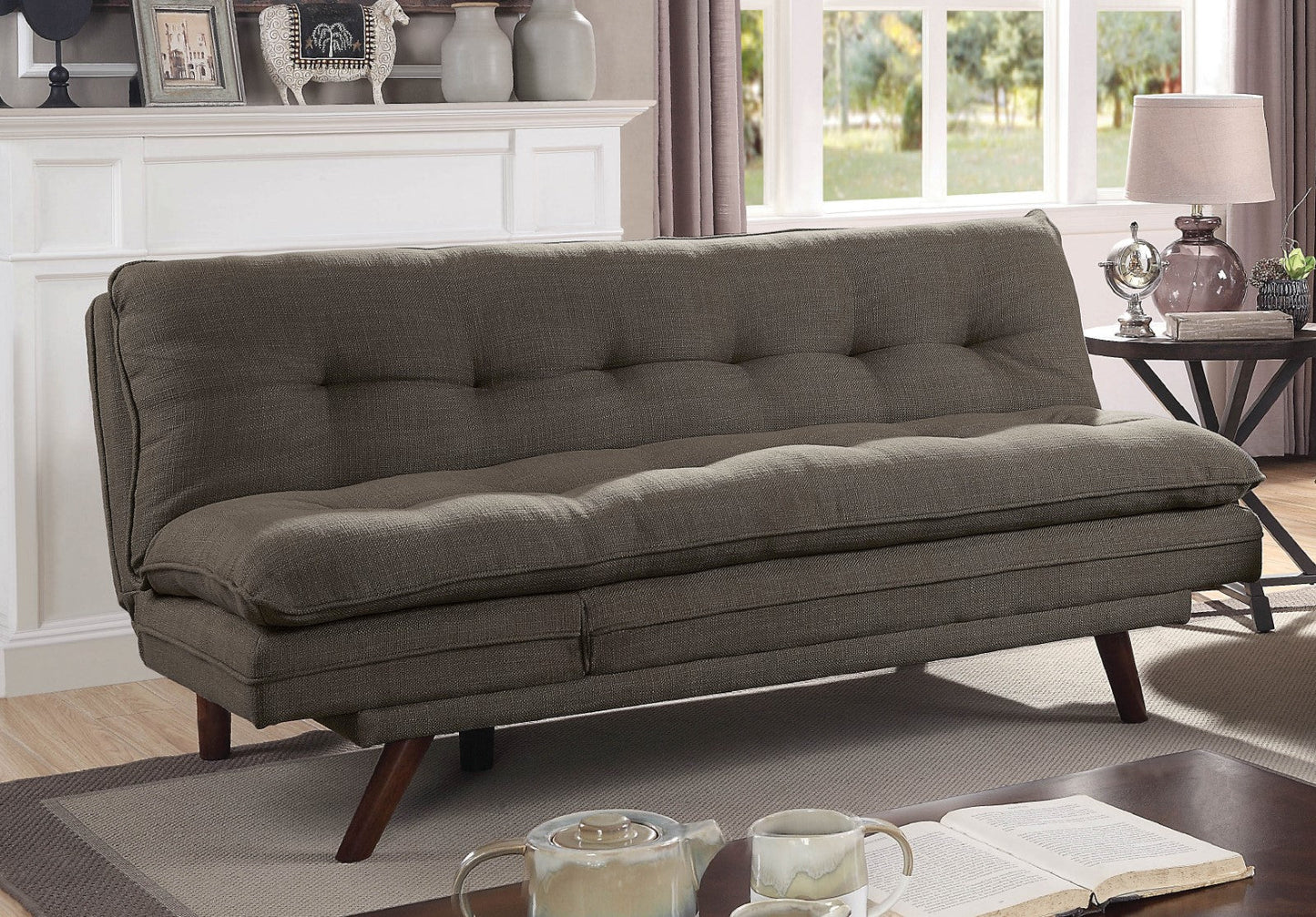 Braga Gray Futon Sofa FOA East