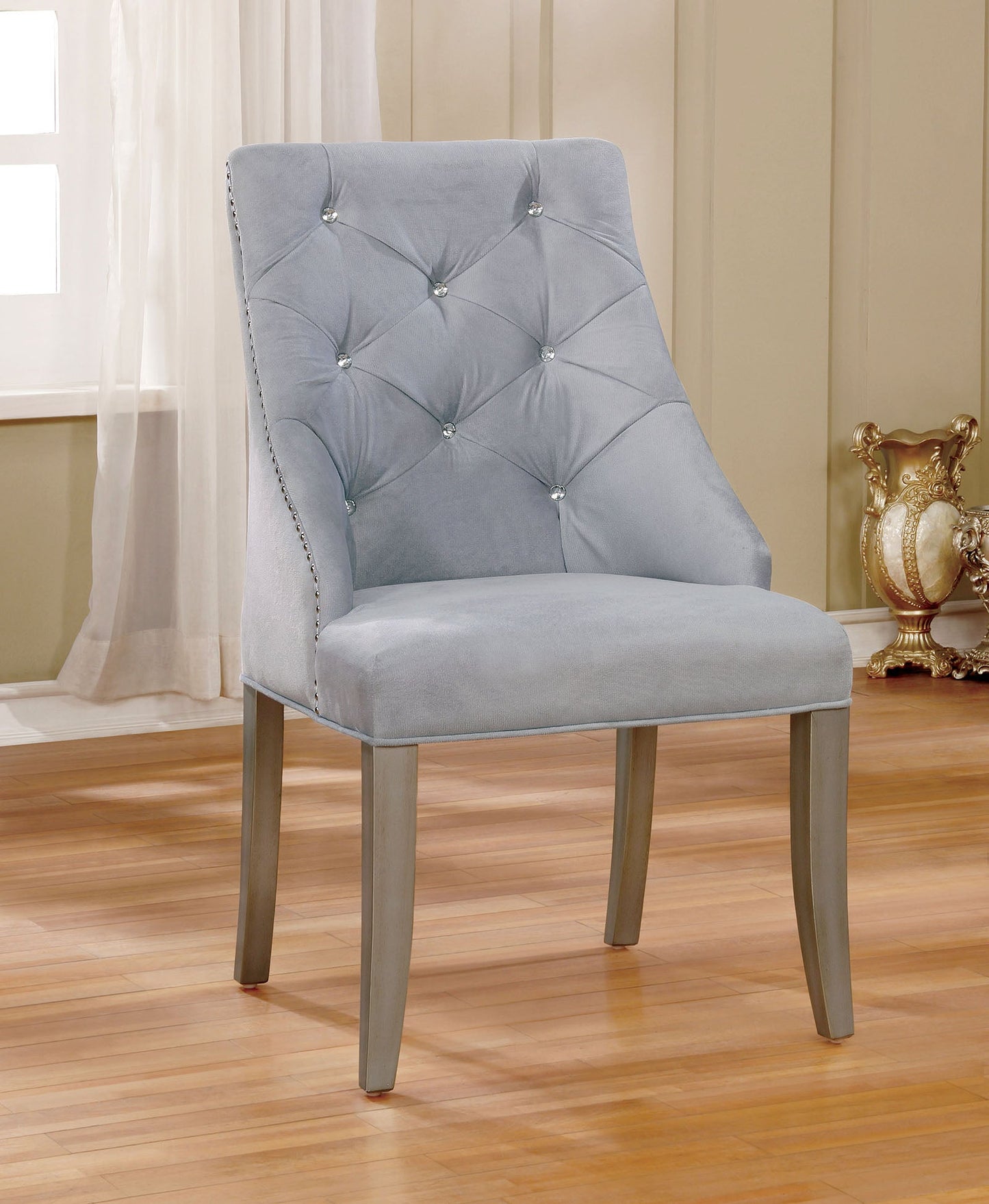 DIOCLES Silver/Light Gray Side Chair (2/CTN) FOA East