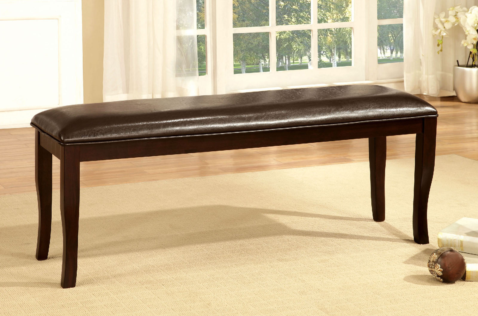 Woodside Dark Cherry/Espresso Bench FOA East