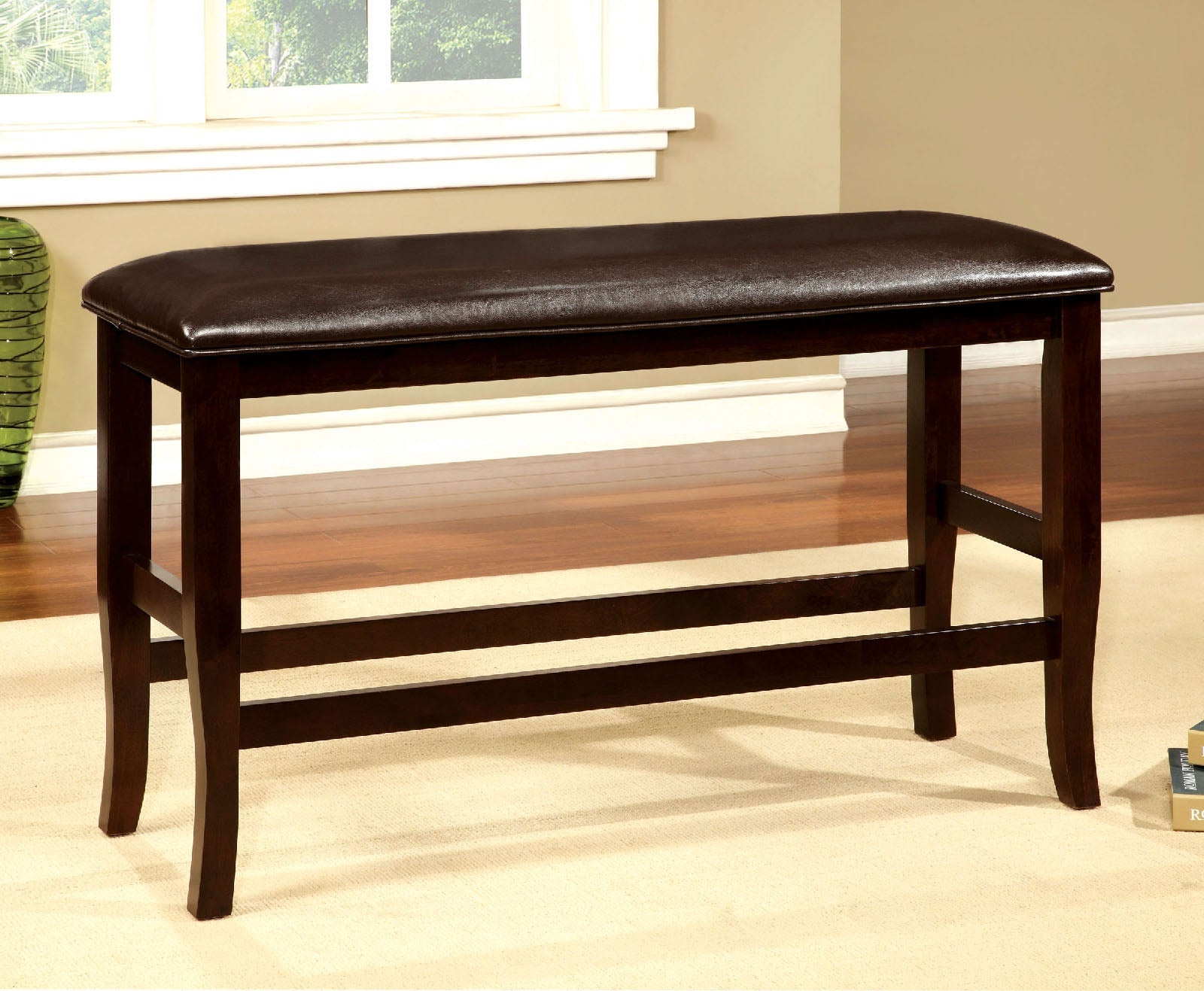 WOODSIDE II Dark Cherry/Espresso Counter Ht. Bench FOA East