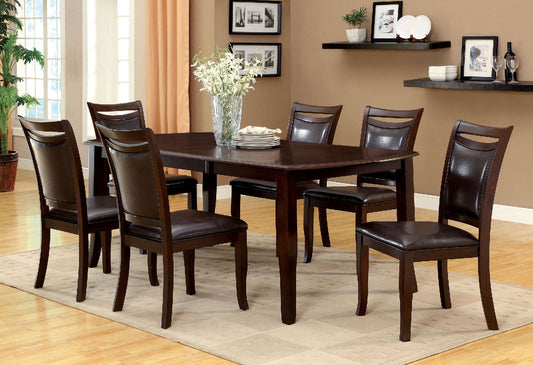 Woodside Dark Cherry 6 Pc. Dining Table Set w/ Bench FOA East