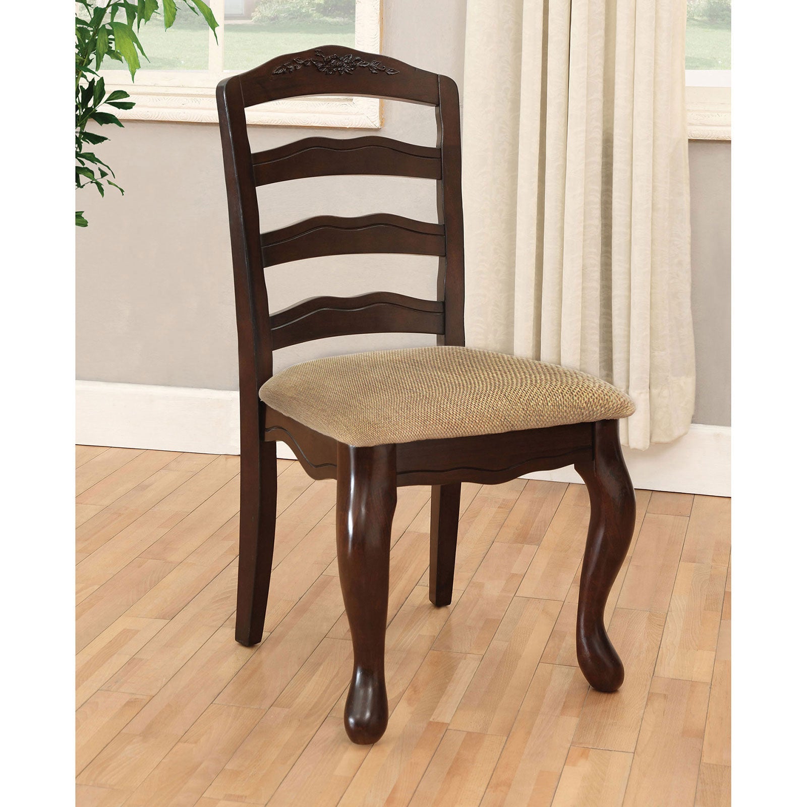 Townsville Dark Walnut/Tan Side Chair (2/CTN) FOA East