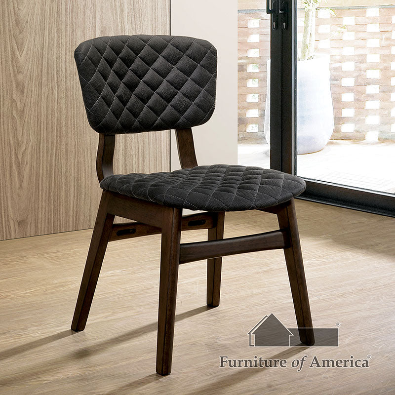 Shayna Black/Light Oak Side Chair W/ Fabric Back (2/ctn) FOA East