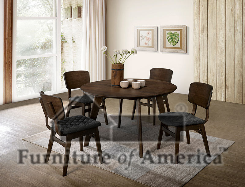 Shayna Gray Walnut 5 Pc. Dining Table Set FOA East