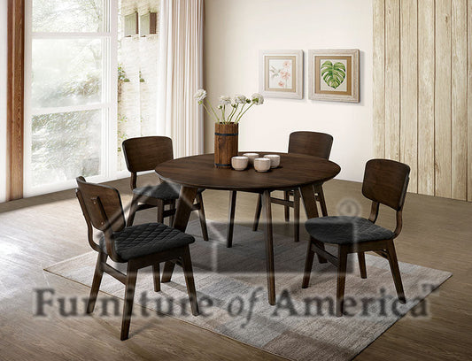 Shayna Gray Walnut 5 Pc. Dining Table Set FOA East