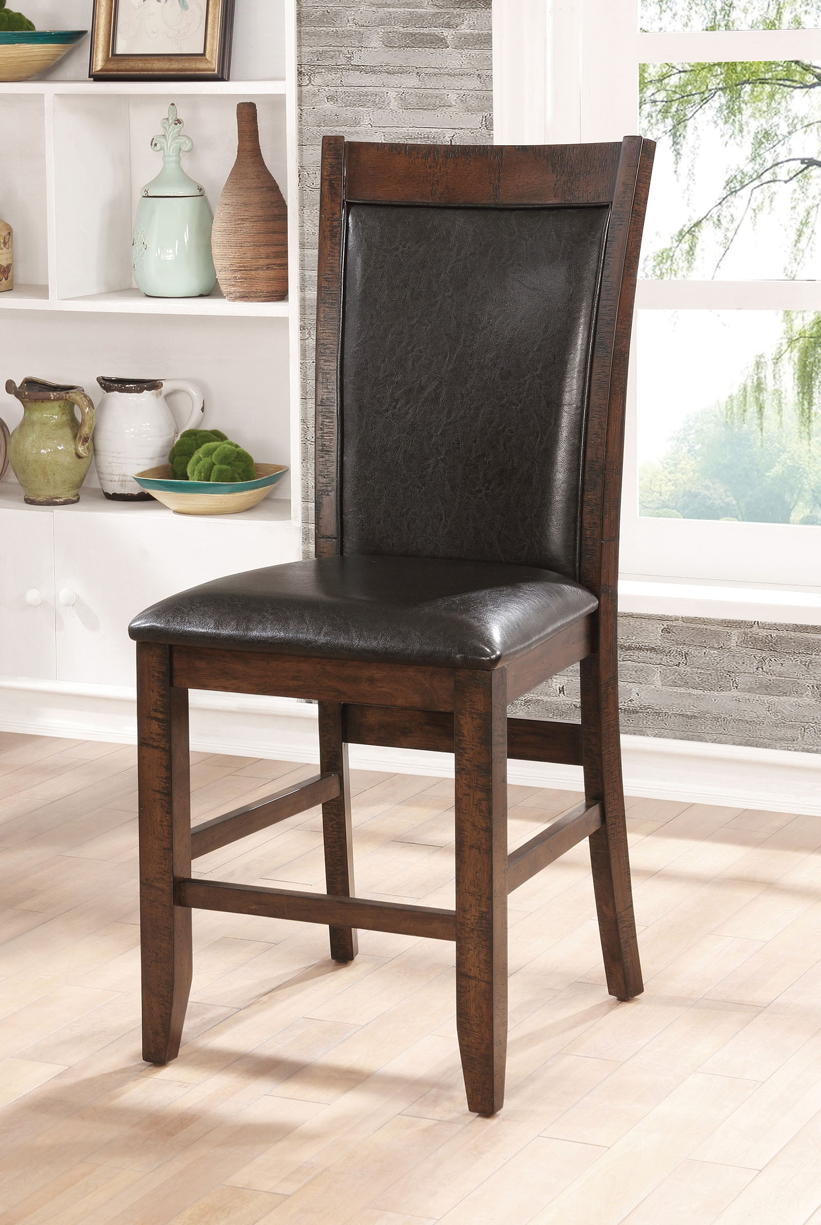 MEAGAN II Brown Cherry/Espresso Counter Ht. Chair (2/CTN) FOA East