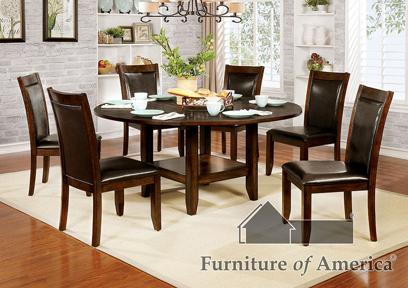 Mae Brown Cherry, Espresso 7 Pc. Dining Table Set FOA East