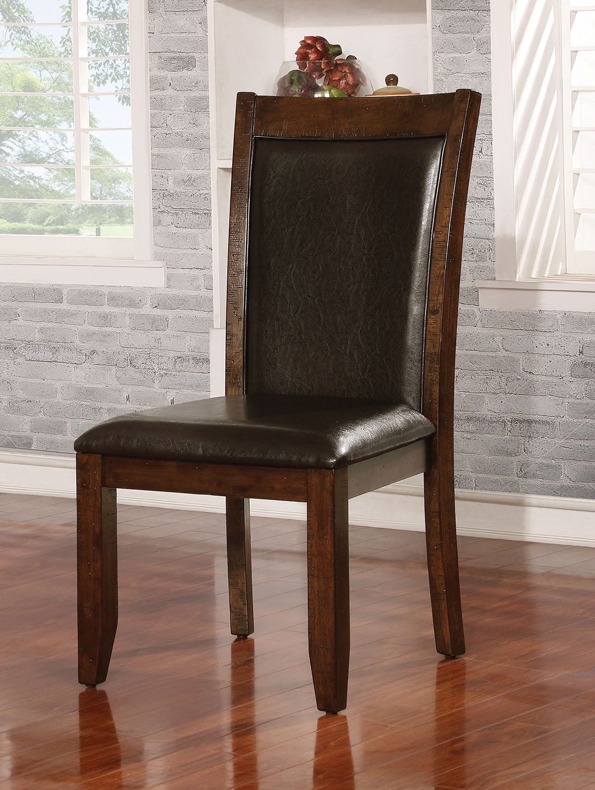 Mae Brown Cherry/Espresso Side Chair (2/CTN) FOA East