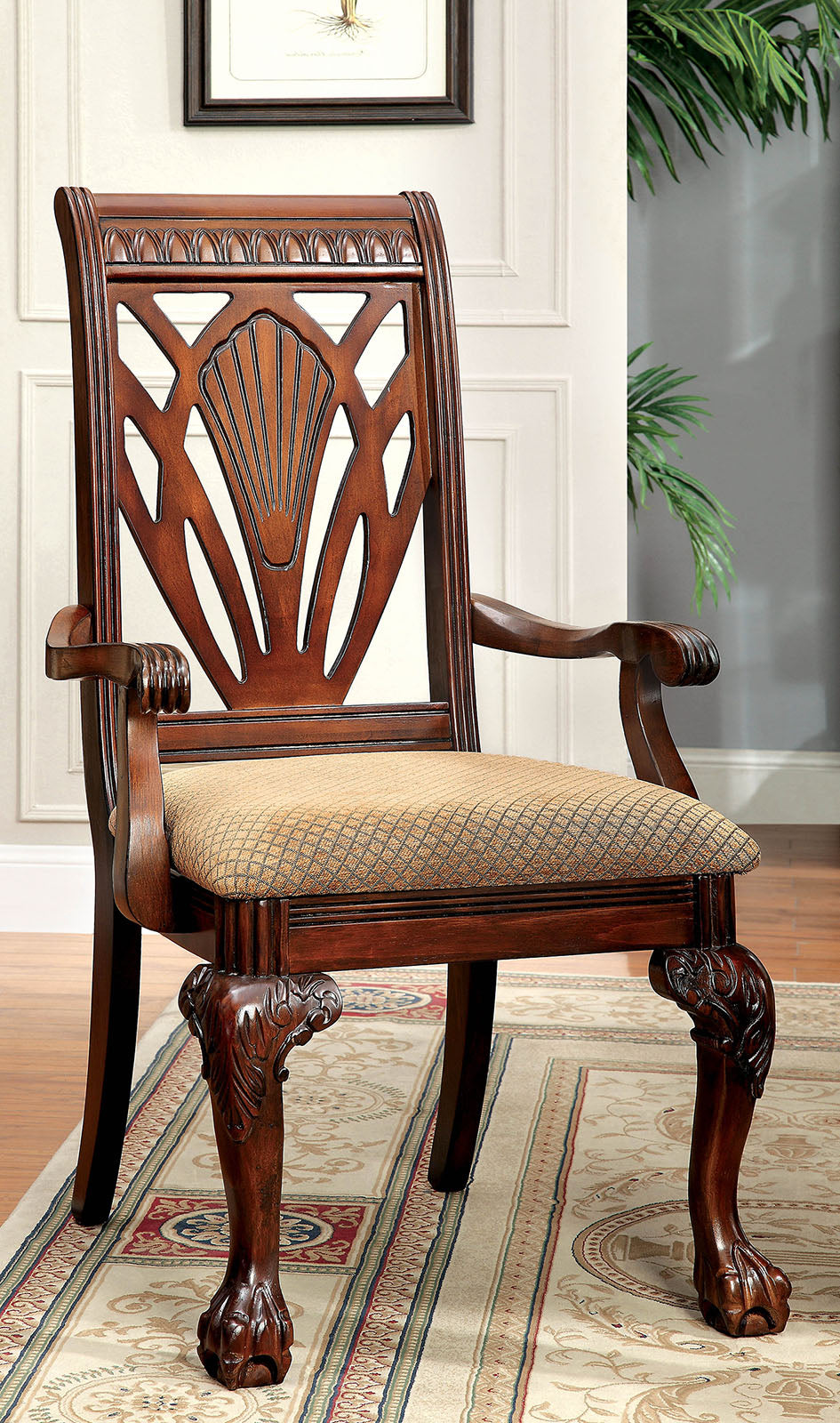 PETERSBURG I Cherry Arm Chair (2/CTN) FOA East