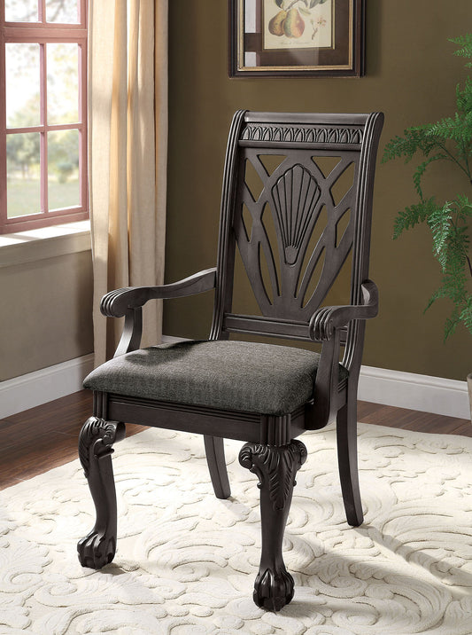 Petersburg Dark Gray Arm Chair (2/CTN) FOA East