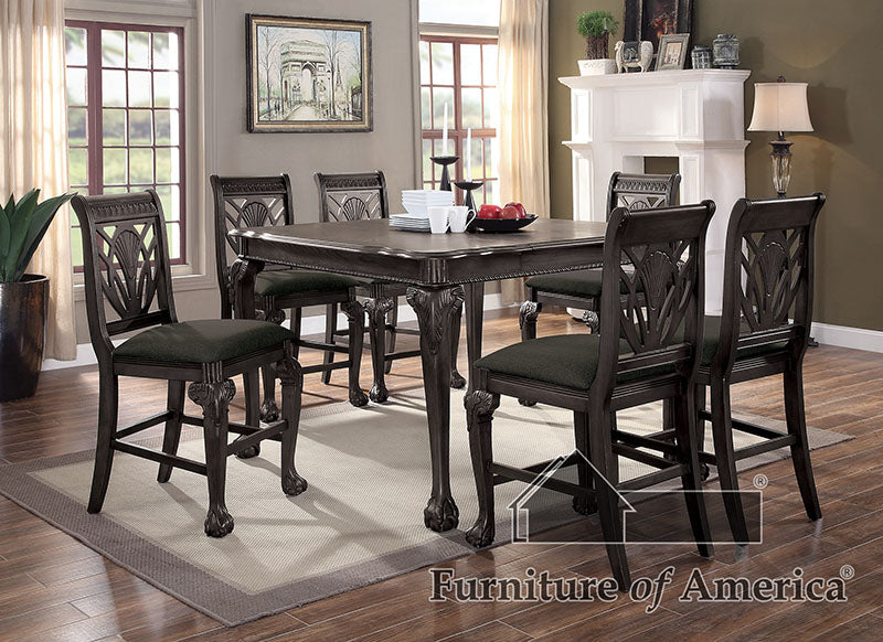 Petersburg Dark Gray 7 Pc. Counter Ht Dining Table Set FOA East