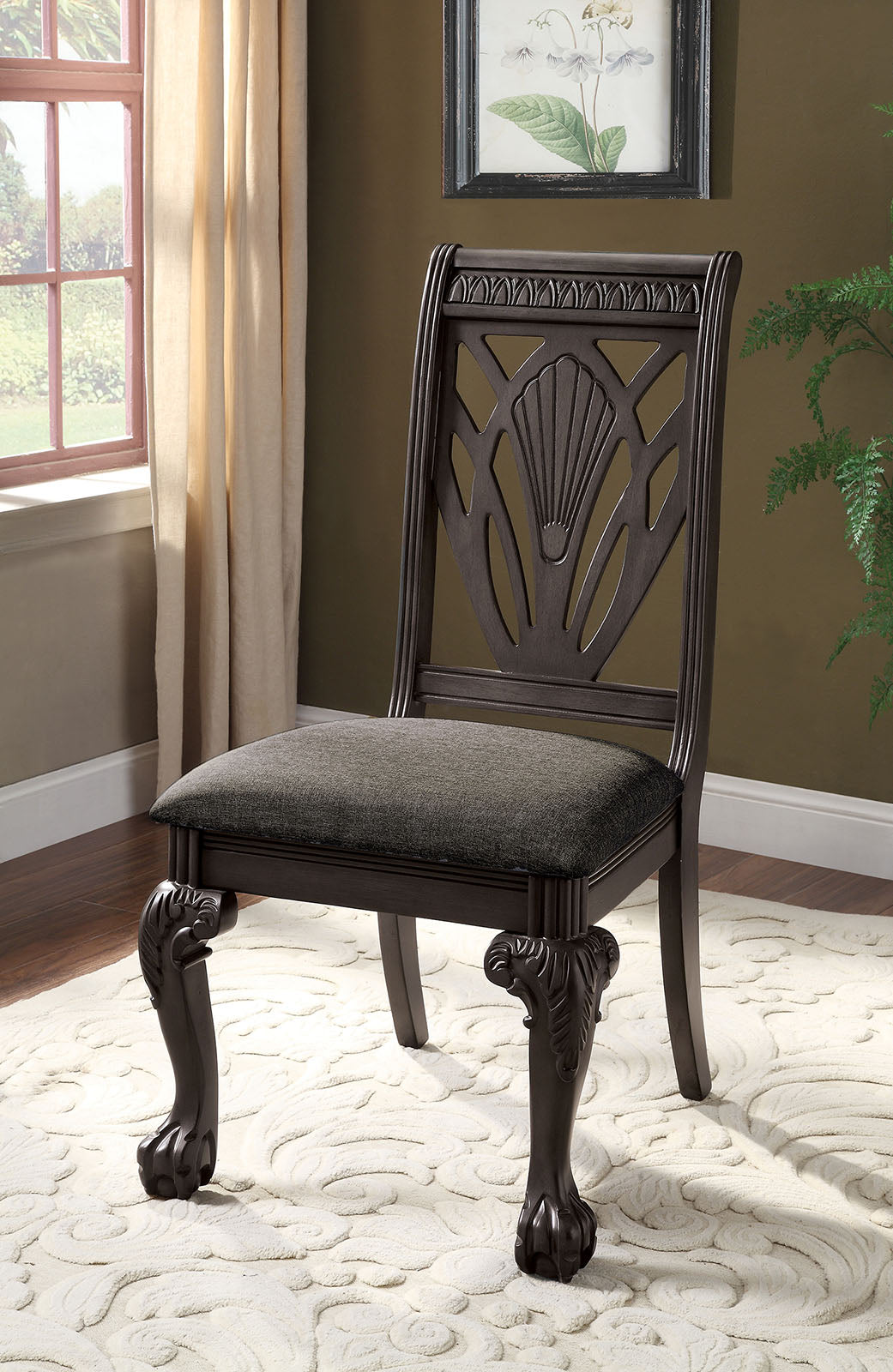 Petersburg Dark Gray Side Chair (2/CTN) FOA East