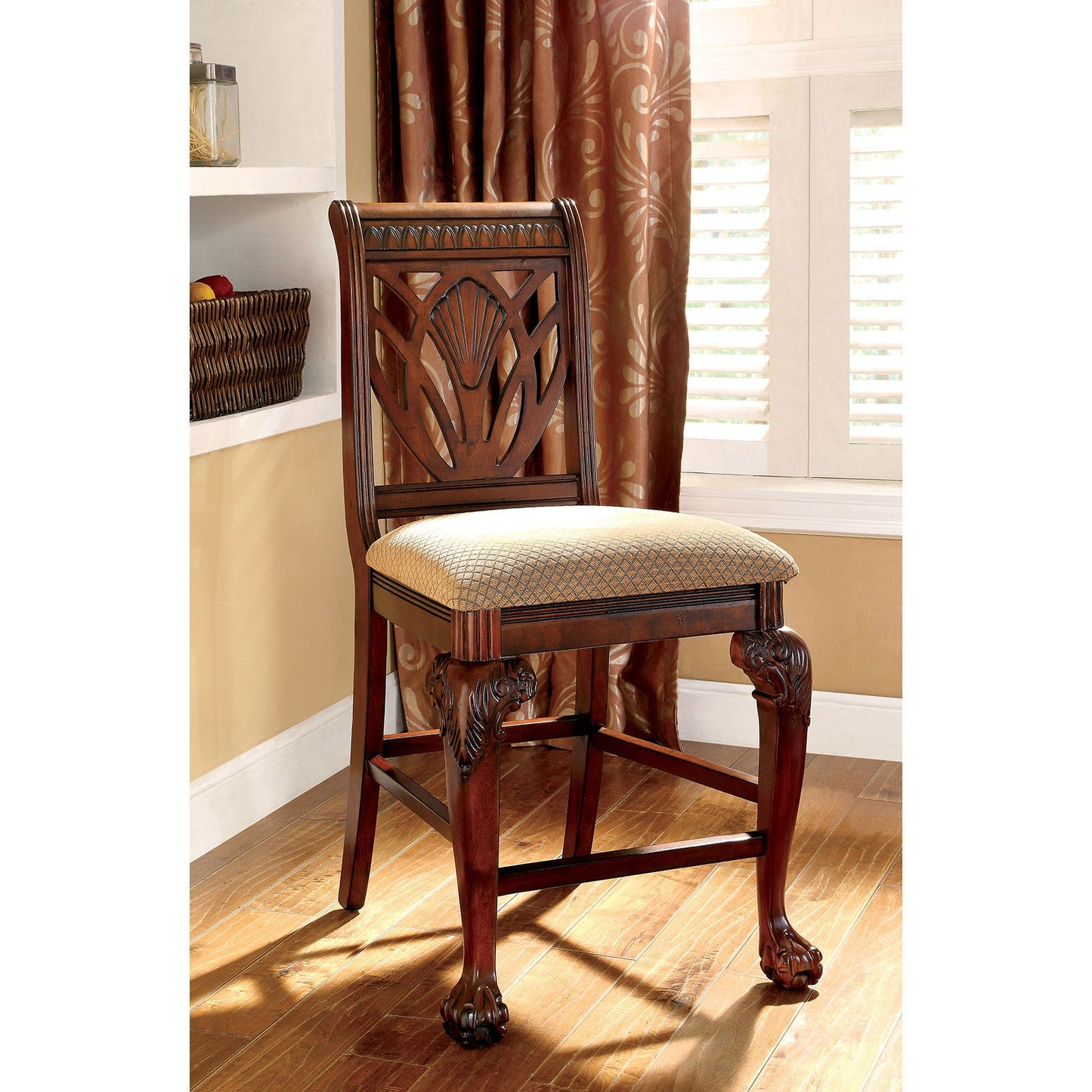 PETERSBURG II Cherry Counter Ht. Chair (2/CTN) FOA East