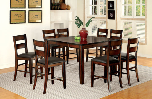 DICKINSON II Dark Cherry 8 Pc. Counter Ht. Dining Table Set w/ Bench FOA East