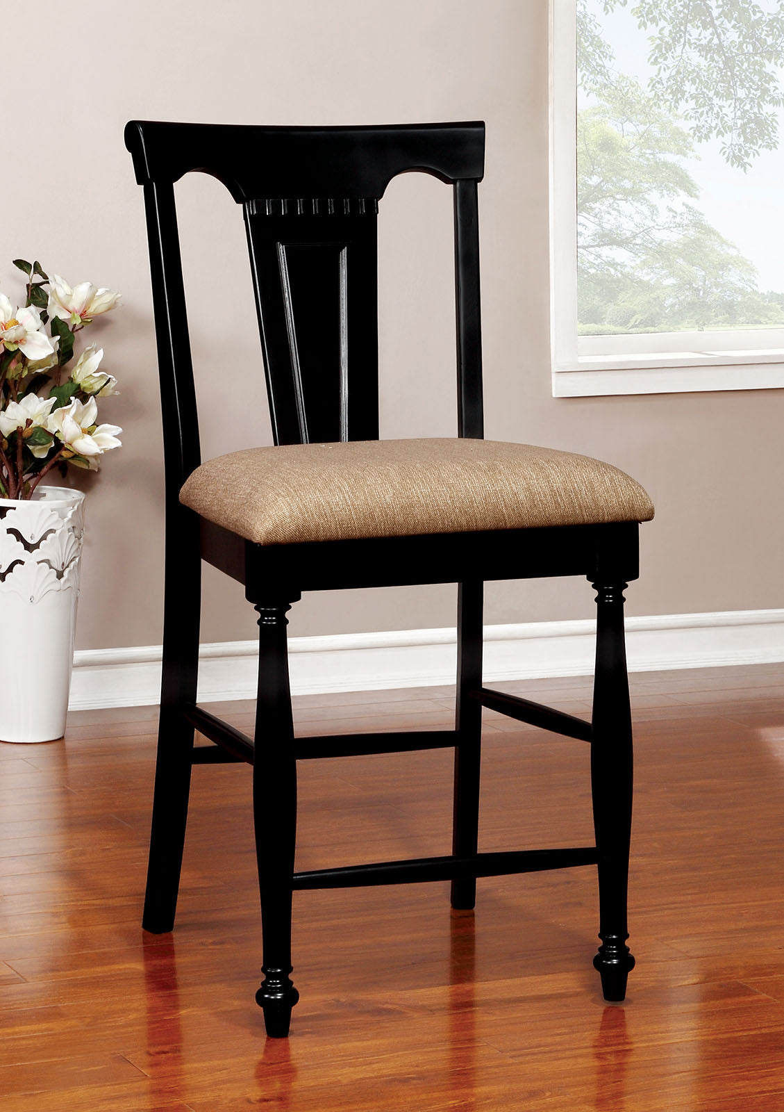 SABRINA Black Ctr Ht. Chair, Cherry & Black (2/CTN) FOA East