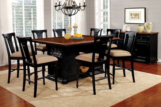 SABRINA Black/Cherry 7 Pc. Dining Table Set FOA East