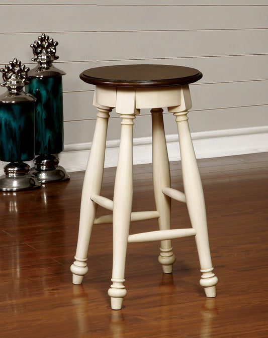 SABRINA Off White/Cherry Counter Ht. Stool, Cherry & White (2/CTN) FOA East