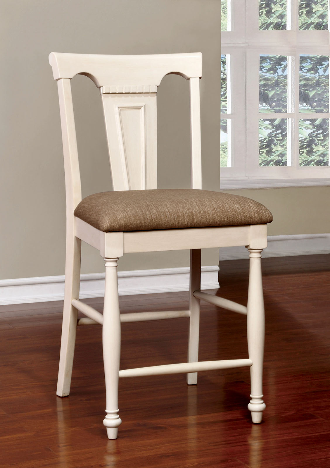 SABRINA Off White/Cherry Ctr.Ht. Chair, Cherry & White (2/CTN) FOA East