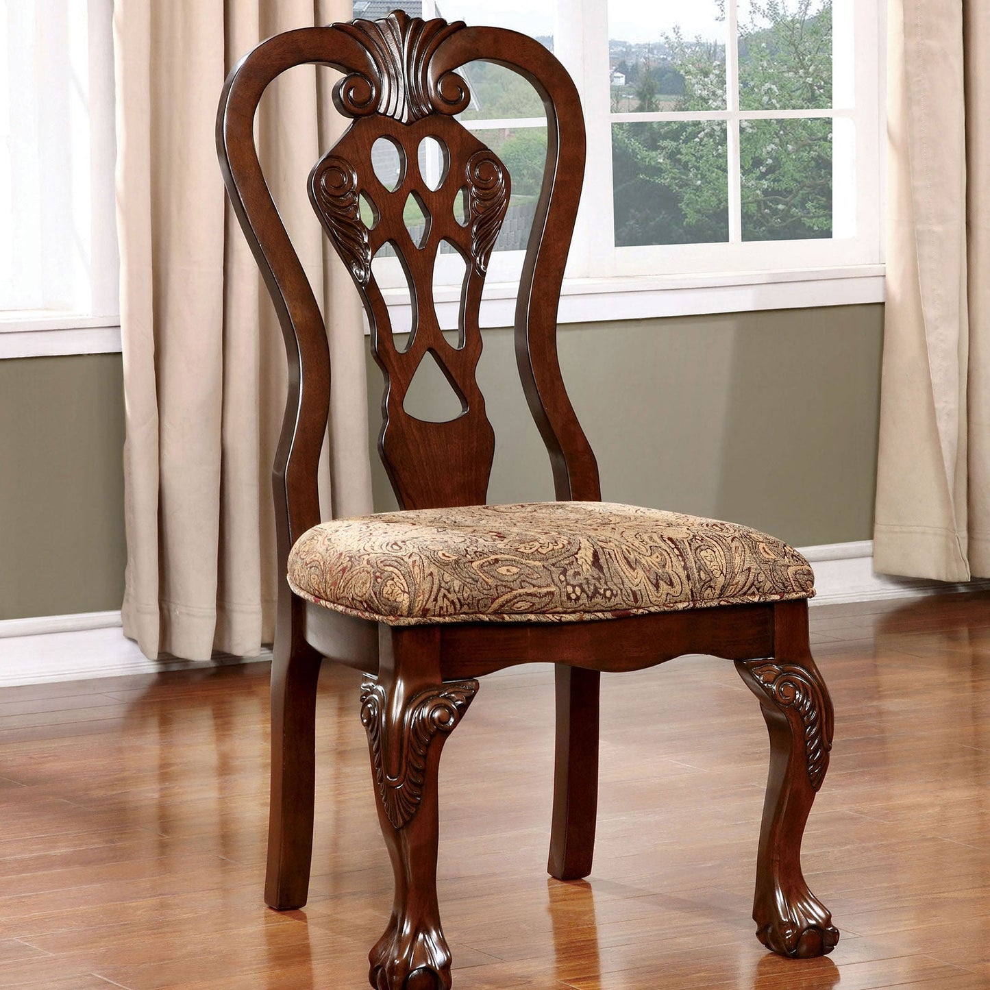 ELANA Brown Cherry Side Chair (2/CTN) FOA East