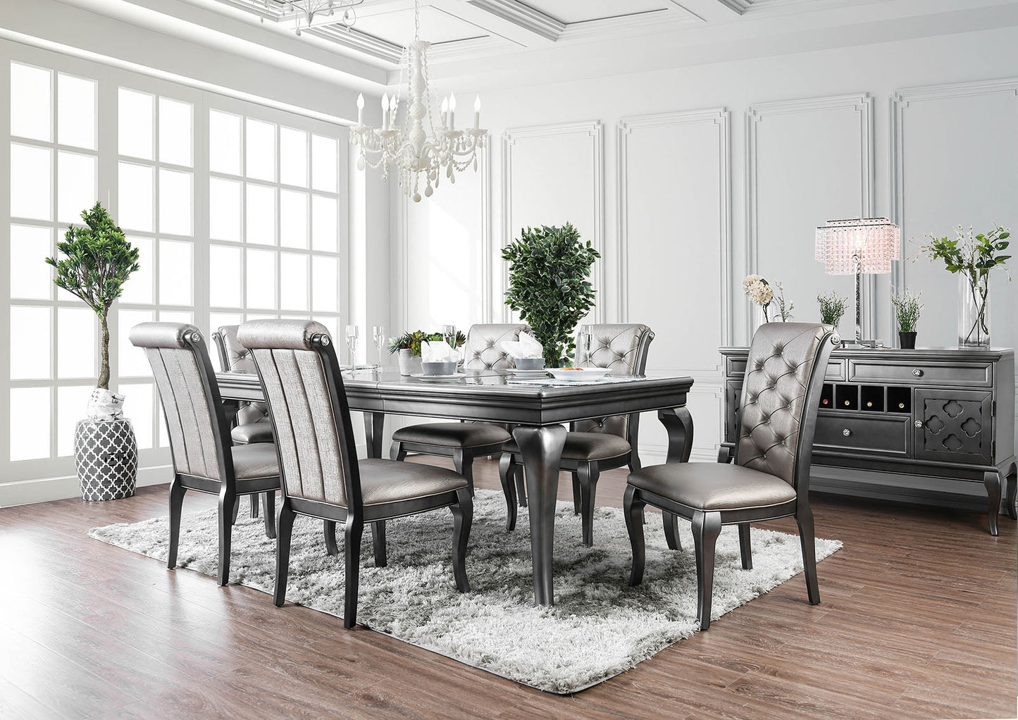 Amina Gray Dining Table FOA East