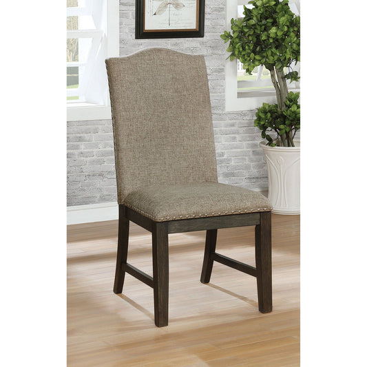 Faulk Espresso/Warm Gray Side Chair (2/CTN) FOA East