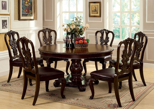 Bellagio Brown Cherry Round Dining Table FOA East