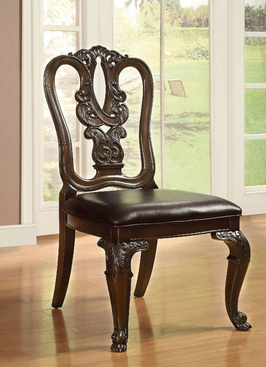 Bellagio Brown Cherry Wooden Side Chair (2/CTN) FOA East