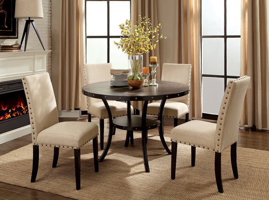 Kaitlin Light Walnut Round Dining Table FOA East