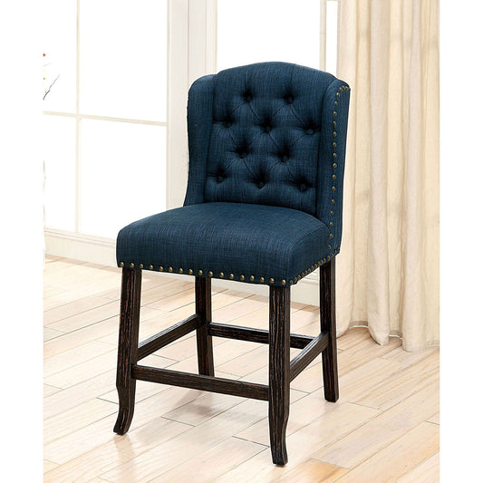 SANIA Antique Black Counter Ht. Wingback Chair (2/CTN) FOA East