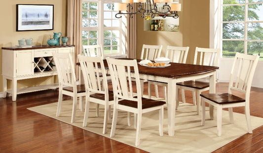 DOVER Vintage White 7 Pc. Dining Table Set FOA East