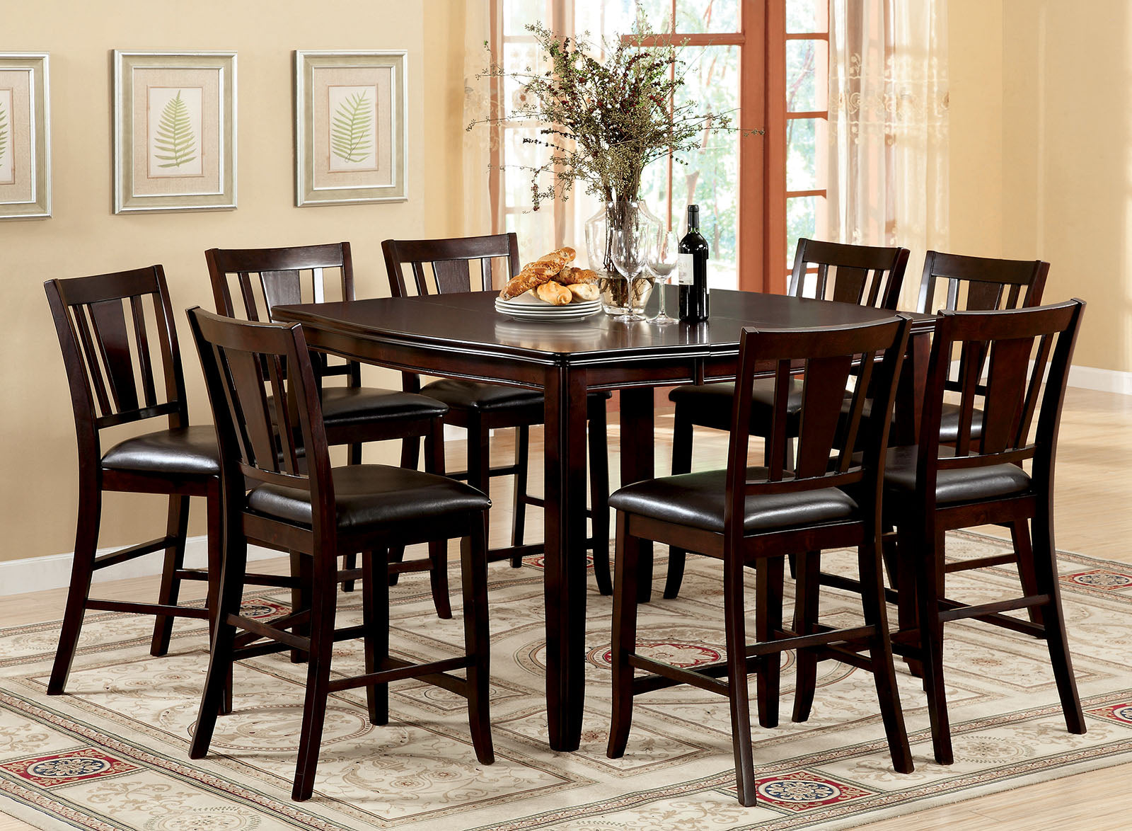 Edgewood II Espresso 7 Pc. Sq. Counter Ht. Table Set FOA East