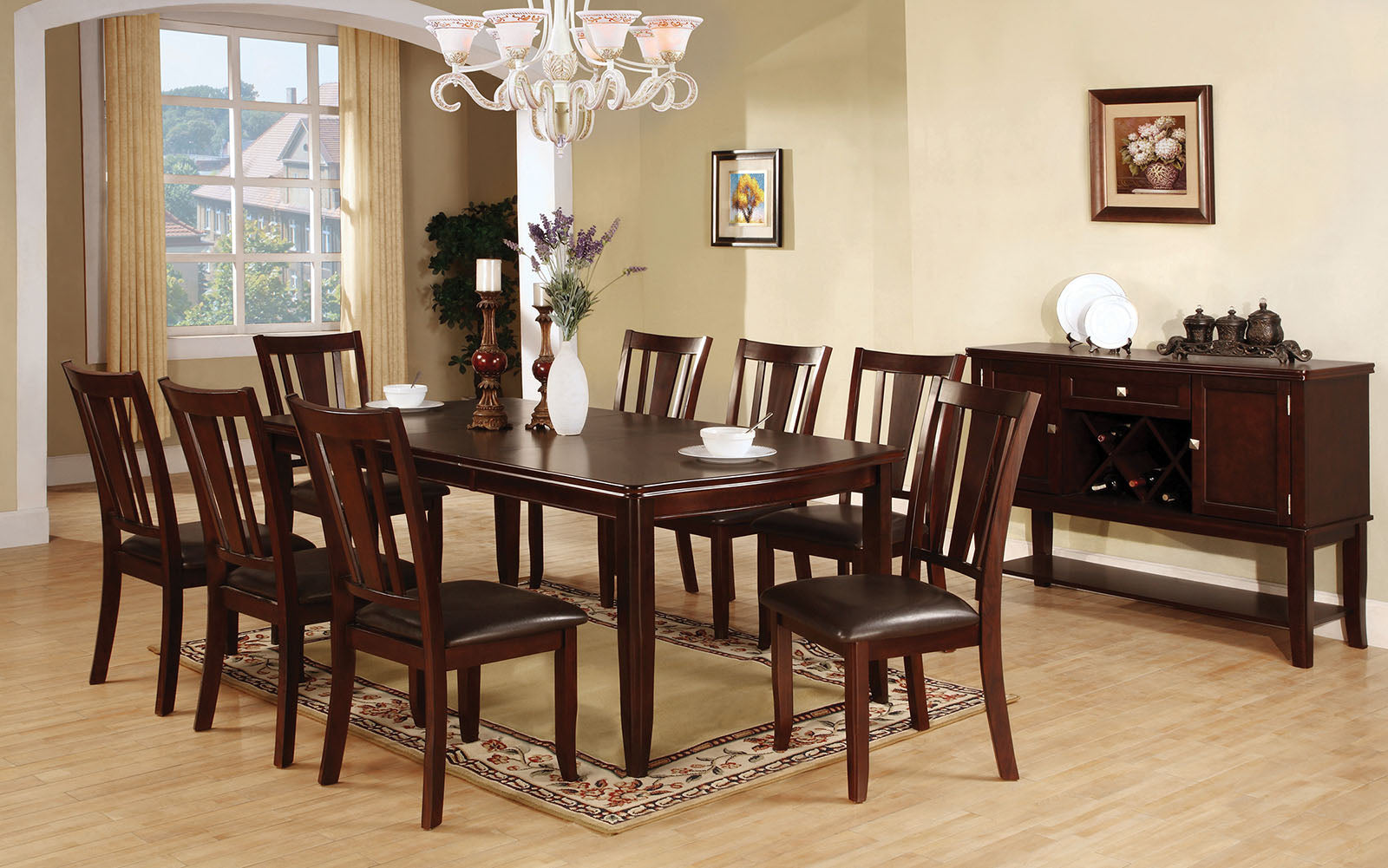 Edgewood I Espresso 7 Pc. Dining Table Set FOA East