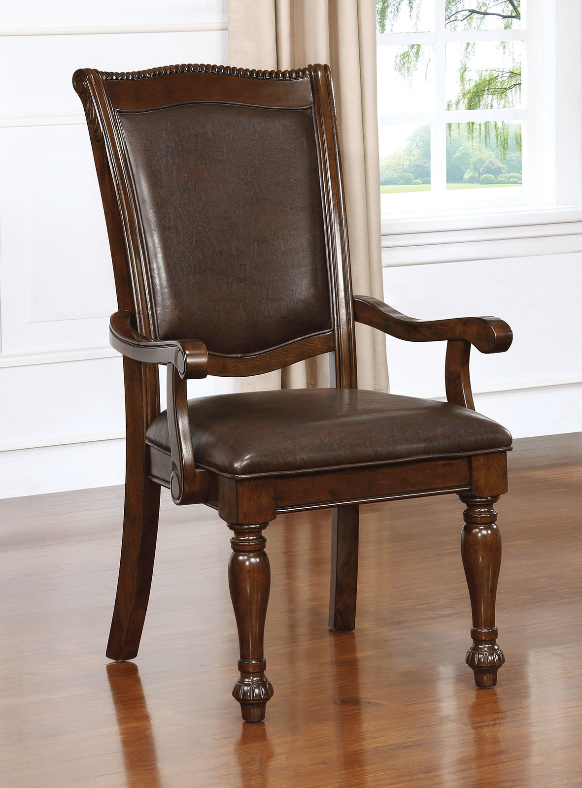 Alpena Brown Cherry/Espresso Arm Chair (2/CTN) FOA East