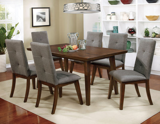 Abelone Gray, Walnut 7 Pc. Dining Table Set FOA East