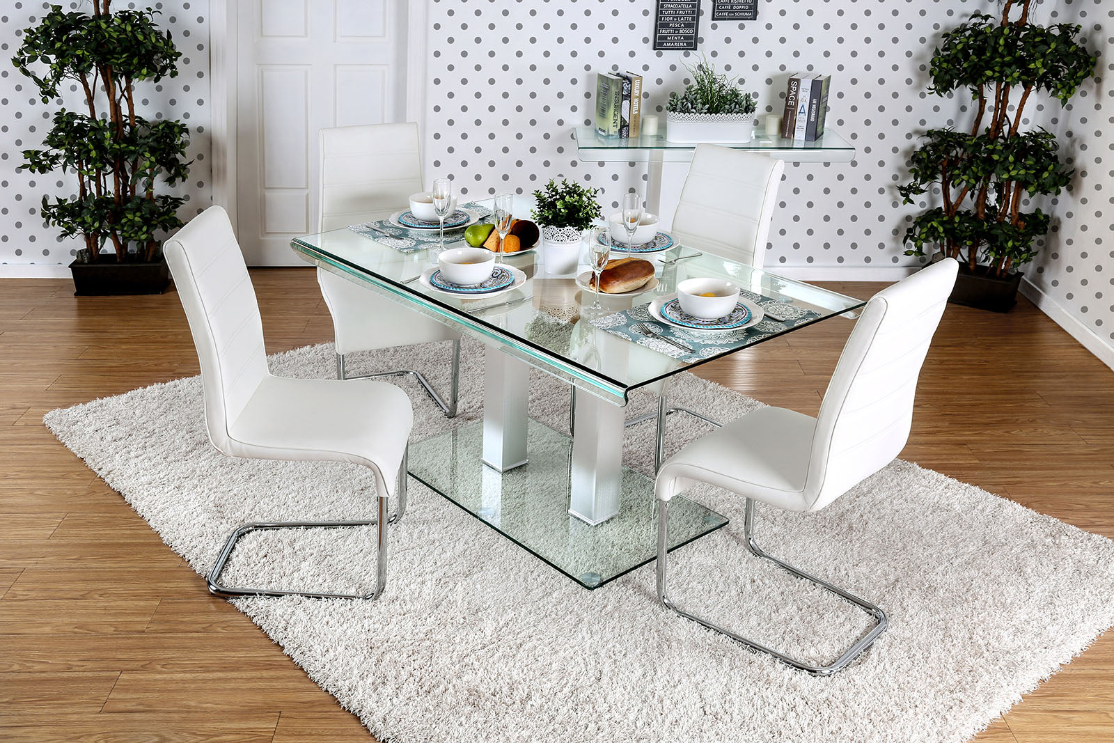 Richfield I Silver/Chrome 7 Pc. Dining Table Set FOA East