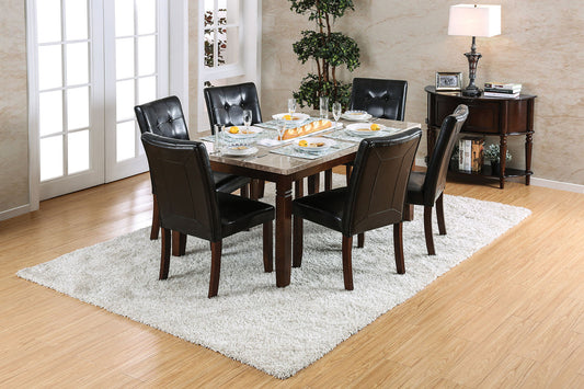 Marstone Brown Cherry 7 Pc. Dining Table Set FOA East