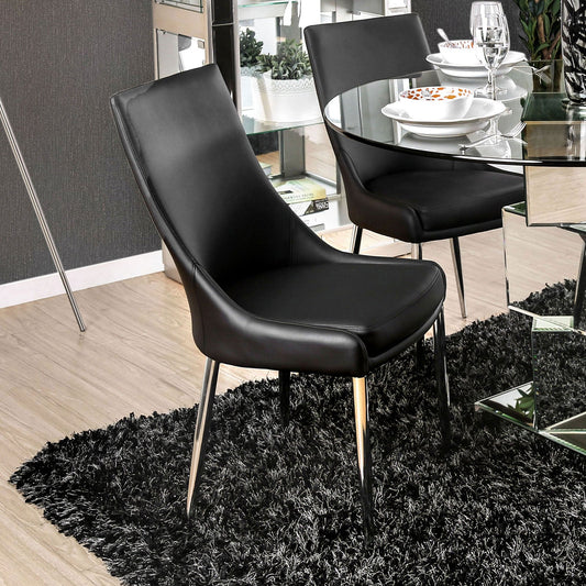 Izzy Silver/Black Side Chair, Black (2/CTN) FOA East