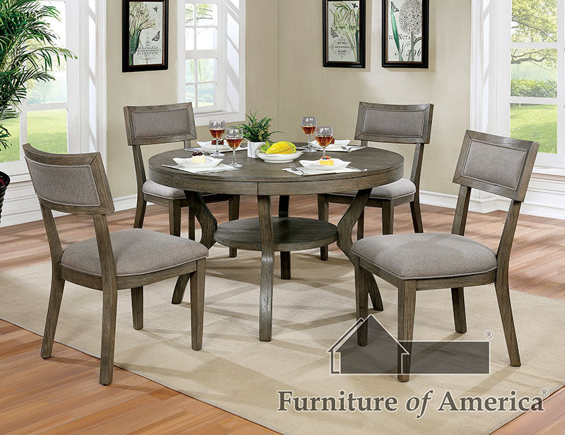 Leeds Gray 5 Pc. Round Dining Table Set FOA East