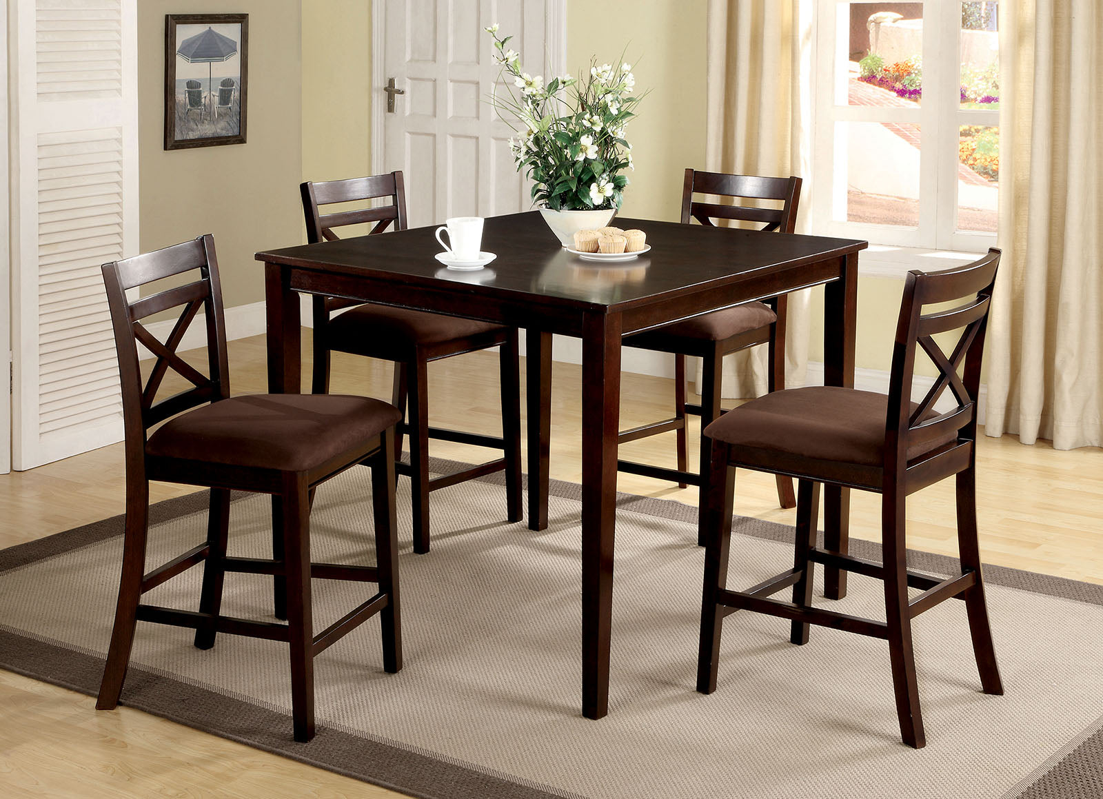 Weston I Espresso 5 Pc. Counter Ht. Table Set FOA East