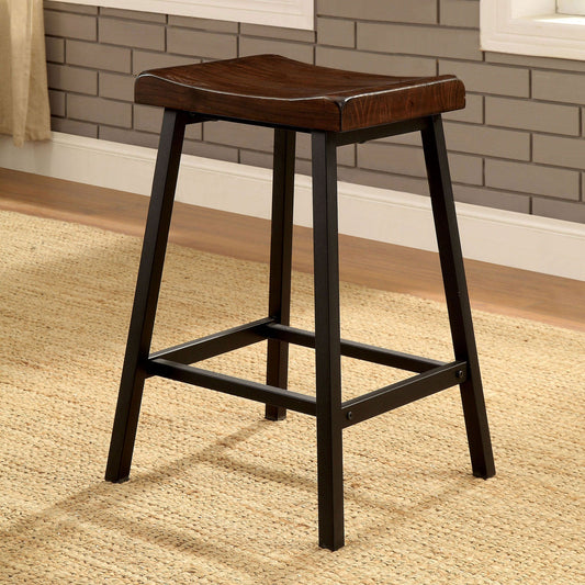 Lainey Medium Weathered Oak/Black Counter Ht. Stool (2/CTN)