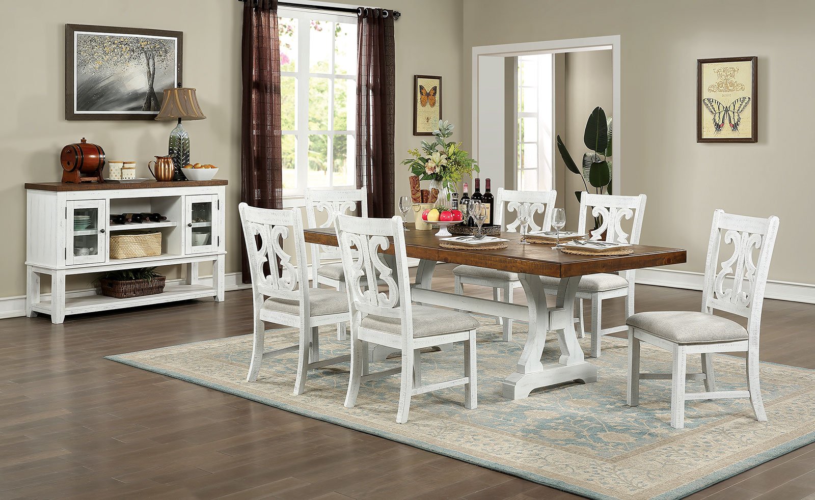 Auletta Transitional 7 Pc. Dining Table Set FOA East