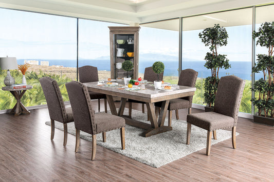 Bridgen Natural 6 Pc. Dining Table Set w/ Bench FOA East