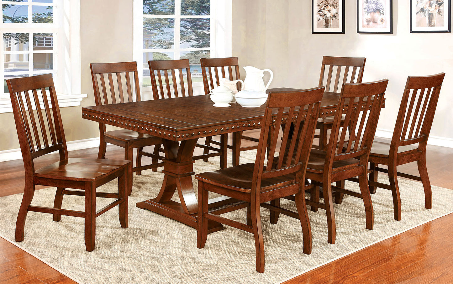 FOSTER I Dark Oak Dining Table w/ 1x18 Leaf FOA East