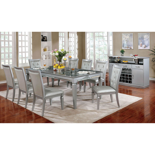 Alena Silver 9 Pc. Dining Table Set