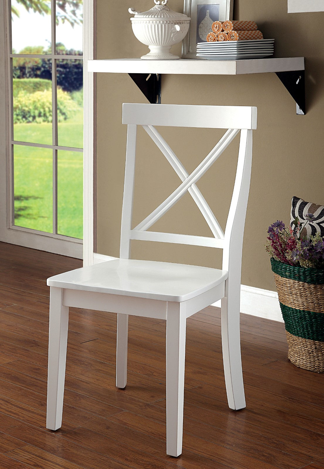 PENELOPE White Side Chair (2/CTN) FOA East